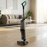 Nettoyeur de sols humides/secs sans fil OEM pour la maison, aspirateur avec filtre HEPA, eau chauffée, auto-nettoyant, moteur BLDC, écran LCD