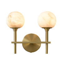 Applique murale en marbre, lampe de chevet, style post-moderne minimaliste, luminaire d'appoint de luxe léger pour salon, entièrement en cuivre, éclairage LED