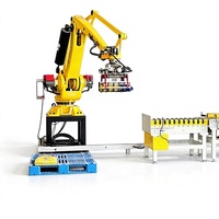 Bras manipulateur robotisé pour ligne de production d'emballage et de palettisation, avec boîte de vitesses et entraînement pneumatique IP65 pour sacs de 25 kg, 40 kg, 50 kg de graines de lin emballées