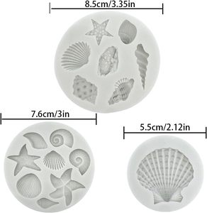 Moldes de Silicona para Hornear con Tema Marino de 3 Piezas (Concha Marina para Coral) - Grado Alimenticio para Hacer Pasteles y Dulces - Product Image 2