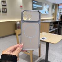 Coques de téléphone magnétiques BAILI Factory 2026 populaires translucides effet brume avec grande fenêtre, bordure colorée en TPU+PC pour iPhone 17
