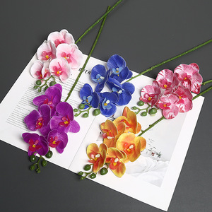 <strong>Small</strong> 4 Heads Moth Orchid 3D Film Pu Real Touch Artificial Flowers Multi Color for Outdoor Wedding Hotel Home Decor - Product Image 2