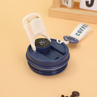 Termo de Acero Inoxidable de 15 oz con Aislamiento al Vacío, Taza Térmica de Doble Pared con Pantalla LED de Temperatura