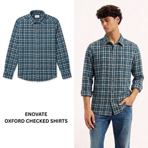 Camisa Oxford a Cuadros para Hombre, de Algodón, Casual y Formal, Manga Larga, Corte Entallado, Calidad Premium, Suministro al por Mayor - Product Image 1