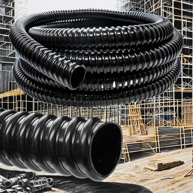 Flexible Electric PVC Black Spiral Wire Conduit 1/2 in Durable PVC Material Waterproof & Fire Resistant OEM/ODM Brand