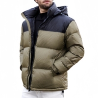 Vestes d'hiver à capuche en duvet de canard, manteaux chauds et épais en duvet, parkas d'hiver, logo brodé, vestes varsity pour homme