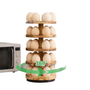 Egg Storage Rack Wooden Stackable Vertical Multi Layer Freshness Preservation <b>Kitchen</b> Countertop Use - Product Image 2