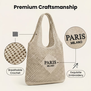 Nuove Borse Tote a Spalla Singola all'Ingrosso 2026 da Donna, Grande Capacità, Borsa da Spiaggia Lavorata a Maglia Traforata, Logo Personalizzato per l'Estate - Product Image 6