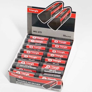 Borrador de Lápiz Promocional de Uso Escolar y de Oficina, Borrador Triangular Negro con Logotipo Personalizado - Product Image 1
