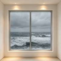 Ventanas Abatibles Modernas de Vidrio Templado con Aislamiento Térmico y Protección Contra el Viento para Uso en Exteriores de Villas y Hoteles, Cualificadas por Energy Star