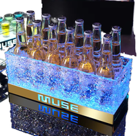 Brevet d'usine OEM bonne qualité grande capacité rose bière whisky bar à champagne bar club lumineux seau à glace à LED