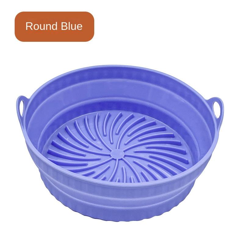 Assiette à frire ronde pliante bleue