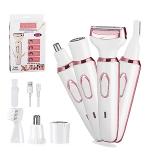 Rasoir électrique pour femmes 4 en 1, rasoir pour femmes sans douleur, rechargeable, 4 têtes de tondeuse interchangeables - Product Image 1