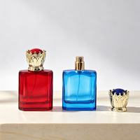 Flacon atomiseur de parfum en verre cristal de luxe 100 ml avec bouchon couronne, vide, pour huiles essentielles et aromathérapie, OEM ODM en gros