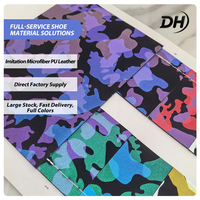Cuir synthétique imitation microfibre à imprimé camouflage pailleté personnalisé, base 100% polyester, matière synthétique pour empeigne de chaussure