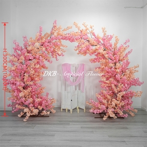 Arco <span class=keywords><strong>di</strong></span> ciliegio artificiale rosa pesca da 300 cm, 2 pezzi, con fiori <span class=keywords><strong>di</strong></span> ciliegio in seta <span class=keywords><strong>di</strong></span> alta qualità - Vendita calda - Product Image 2