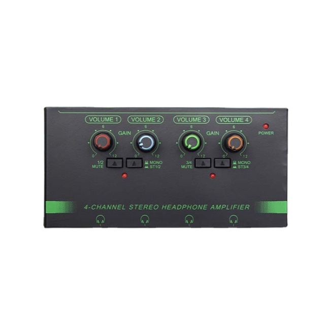Professional EF-4 RGB Headphone Amplifier 4 Channel Studio Lossless Power Amplifier Mini Stereo Audio Monitor Splitter