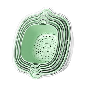 ตะกร้ากรองน้ำสองชั้นสำหรับสัตว์เลี้ยง อ่างล้างผักผลไม้ในครัว พร้อมหูจับ สำหรับใช้งานทั้งแบบแห้งและแบบเปียก - Product Image 2