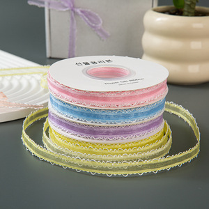 Cinta de Raso de Poliéster de Doble Cara con Forma Ondulada Clásica y Versátil de 1 cm x 20 Yardas <span class=keywords><strong>para</strong></span> Ramos de Flores, Lazos y Manualidades - Product Image 3