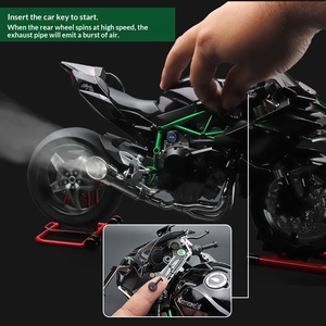 โมเดลรถมอเตอร์ไซค์ Ninja H2R ไดแคสต์ ขนาด 1/6 สมจริง พร้อมกุญแจสตาร์ท เอฟเฟกต์ไอเสียแบบพ่น ของตกแต่งโต๊ะทำงานระดับพรีเมียม ของขวัญ - Product Image 3