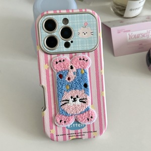 Funda de teléfono móvil de piel con diseño de gato de dibujos animados, 3D, para chicas, compatible con iPhone 11, 12, 13, 14, 16, 17 Pro Max, venta al por mayor de fábrica. - Product Image 6