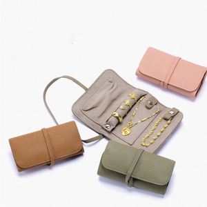 Organizador de Joyas de Viaje de Cuero PU, Bolsa Enrollable para Joyas, Regalo para Mujer, para Collares, Pendientes, Anillos, Pulseras - Product Image 1