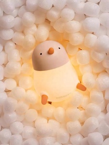 Vente flash Lampe de nuit LED rechargeable en gel de silice en forme de coquille d'œuf en ABS, lumière blanche chaude à intensité variable, lampe de chevet pour chambre d'enfant - Product Image 6