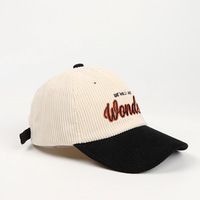 Gorra de Béisbol de Pana de 5 Paneles Unisex de Alta Calidad al Por Mayor Personalizada BSCI OEM de Estilo Vintage con Logotipo Bordado Curvo para Hombre y Mujer