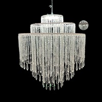 Lustres de mariage en acrylique et perles de cristal, rideau suspendu pour toile de fond, décoration de plafond pour mariage, fête, événement, banquet