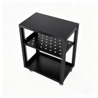 Rack de serveur ouvert 19 pouces 4 poteaux 12U 520*600*600mm en acier laminé à froid SPCC profond, mobile