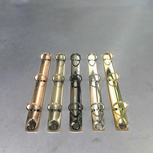 Оптовая продажа, канцелярские товары, брендовые антикварные латунные золотистые черные серебряные кольца с <span class=keywords><strong>3</strong></span> отверстиями, переплет для альбома для ноутбуков - Product Image 3