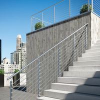Garde-corps d'escalier en acier inoxydable en gros, garde-corps de terrasse en PVC, câble métallique, balcon moderne, appartement, villa, escaliers d'hôtel, résistance à l'eau et à la rouille
