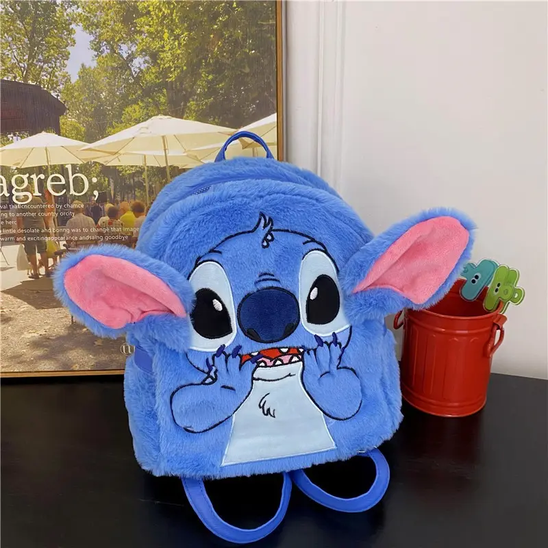 kawaii children kindergarten student girls kids bookbags schoolbags book cartoon stitch plush school bags backpack