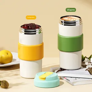 Portable Adult Tea & Coffee Mug Cup Stainless Steel Tumbler with <b>Filter</b> Rope Coffee Thermos Flask Straw for <b>Water</b> <b>Bottle</b> Brewing - Product Image 3
