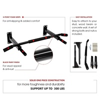 ZHOYA Home Fitness Exercice Équipement Noir Mur Monté Porte Chin Up Bar Pullups Multifonctionnel Pull Up Bar