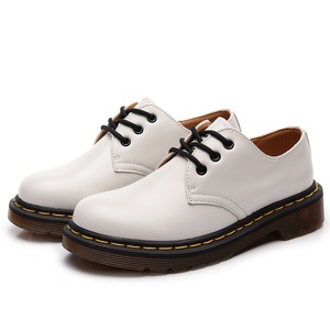 Botines de Moda para Mujer, de Cuero Genuino, Tacón Grueso, Punta Redonda, Tallas Grandes, Suela Gruesa, Zapatos para Caminar, para Oficina y Universidad - Product Image 5