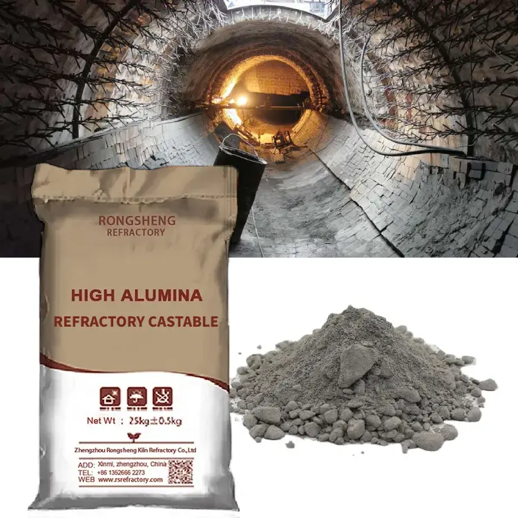 Vuurvaste Castables Poeder Vorm Hoge Aluminiumoxide Vuurvaste Castable