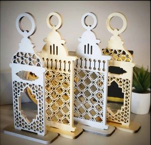 Eid Ramadan for Tables Islamic Home Wooden <b>Moroccan</b> Latern Art Decor - Product Image 2