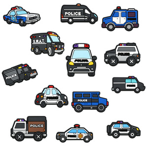 Nouveau créatif Police voiture série enfants <span class=keywords><strong>chaussure</strong></span> pantoufle décoration hélicoptère voitures <span class=keywords><strong>chaussure</strong></span> breloques PVC sabot Bracelet accessoires pour sabot - Product Image 3