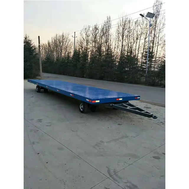 Large loading capacity airport port railway station cargo transfer flat car trailer
