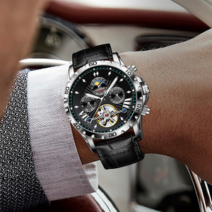 Orologio Meccanico Automatico da Uomo <span class=keywords><strong>Glenn</strong></span> Brand con Cassa in Lega, Riserva di Carica, Impermeabile, Quadrante Luminoso - Stile Business Casual - Product Image 2