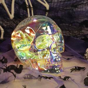 Décorations d'intérieur Citrouille Squelette <span class=keywords><strong>Maison</strong></span> Toussaint Décoration de la <span class=keywords><strong>Maison</strong></span> Jour des Morts Verre Artisanat Halloween Tête Crâne Éclairage - Product Image 2