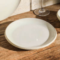 Offre Spéciale à glaçure mouchetée ensemble d'assiettes en céramique de table modernes et élégantes blanches ensemble de vaisselle vintage pour restaurant