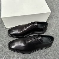 Chaussures Oxford en cuir patiné d'origine italienne pour homme, à lacets, chaussures habillées formelles pour affaires