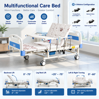 Lit d'hôpital électrique à quatre moteurs avec rotation latérale et manivelle de secours pour soins continus des patients en salle de réadaptation