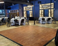Dalles de sol modulaires étanches pour extérieur, à emboîtement rapide, couleur foncée, pour scène, mariages, événements et terrains de danse