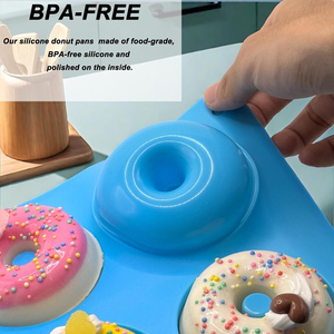 <span class=keywords><strong>Molde</strong></span> de silicona para hornear pasteles <span class=keywords><strong>caseros</strong></span>, <span class=keywords><strong>molde</strong></span> de silicona para rosquillas de grado alimenticio para 6 rosquillas - Product Image 6
