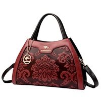Tas Tangan Wanita Kecil Berkualitas Tinggi Premium PU Cetak Elegan Tas Selempang untuk Wanita Paruh Baya dan Lansia Tas Hadiah
