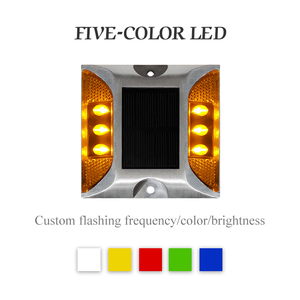 4pcs White <strong>LED</strong> <strong>Solar</strong> Road Stud Aluminum Material IP68 Driveway <strong>Markers</strong> Traffic Light Road <strong>Lane</strong> Divider for Road Warning - Product Image 3
