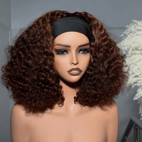 Perruque bandeau sans colle en cheveux humains bouclés SDD, prête à porter, sans lacet, pour femmes noires – Vente en gros